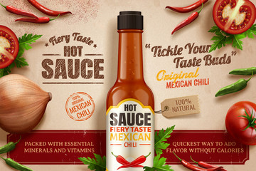 Hot sauce ads - obrazy, fototapety, plakaty