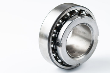 Ball bearing isolated on white background.Copy space