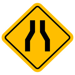 Traffic sign road narrow vector illustration