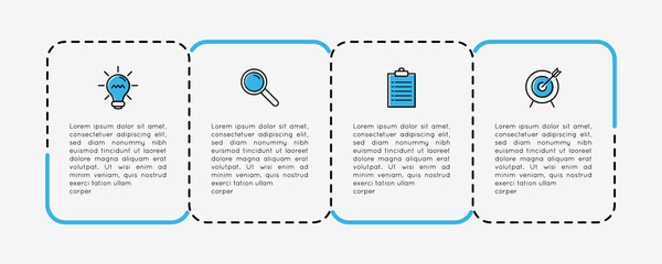 Infographic with business icons and 4 options. Vector