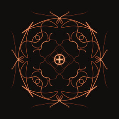 Fototapeta premium DIGITAL PRINT OF MANDALA SHAPE ORNAMENT 