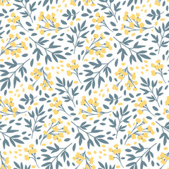 Vector Floral seamless pattern. Flowers and leaves.