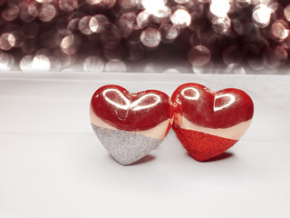valentine's day love holiday concept hearts on abstract blurred background