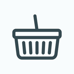 Basket isolated icon, online store basket linear vector icon