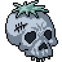 vector pixel art skull
