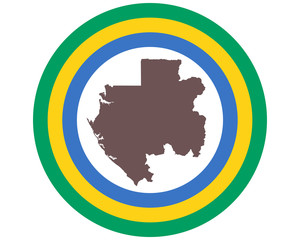 Landkarte von Gabun auf Hintergrund mit Fahne