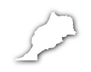 Karte von Marokko mit Schatten