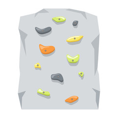 Rock climbing wall on white background