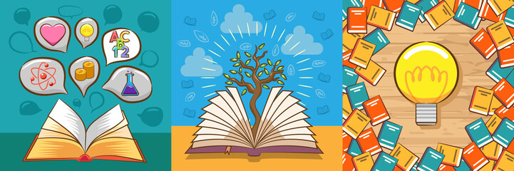 Book creative vector graphic design