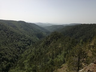 Fototapeta na wymiar Mountain Divcibare Serbia slopes covered with green vegetation