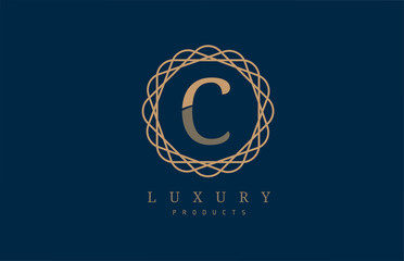 luxury letter C logo alphabet for company logo icon design