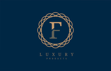 luxury letter F logo alphabet for company logo icon design