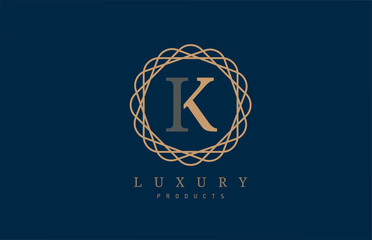 luxury letter K logo alphabet for company logo icon design