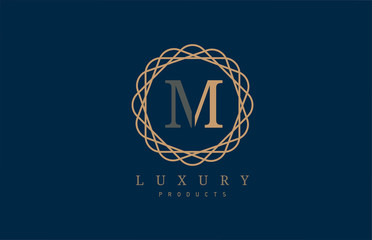 luxury letter M logo alphabet for company logo icon design