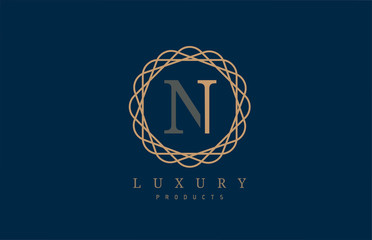 luxury letter N logo alphabet for company logo icon design