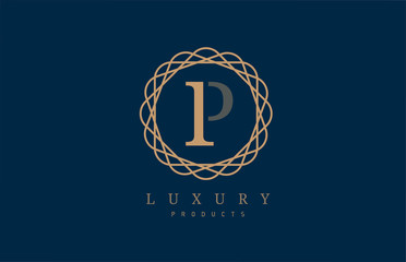 luxury letter P logo alphabet for company logo icon design