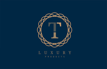 luxury letter T logo alphabet for company logo icon design