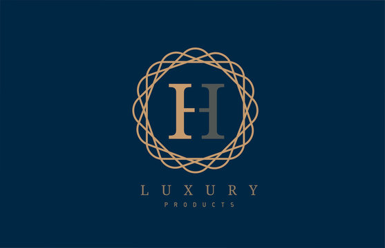 luxury letter H logo alphabet for company logo icon design