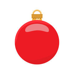 Christmas balls with flat and solid color style. Vector illustration.