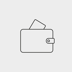 Billfold, purse, wallet icon. Vector illustration, flat design.