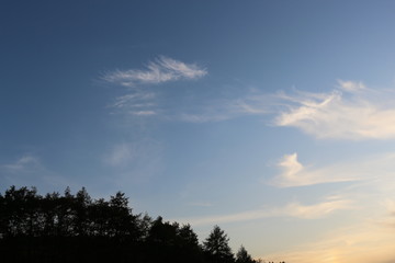  White light clouds floating in the blue sky