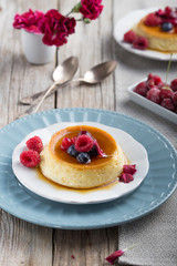 Flan or creme caramel, traditional Spanish dessert