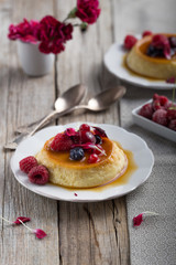 Flan or creme caramel, traditional Spanish dessert