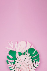 Exotic origami foliage in paper style