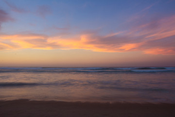Fototapeta na wymiar View on the beach before sunset