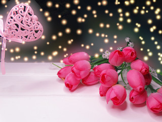 hearts and tulips flower background valentine's day love