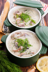 turkish traditional tripe soup; iskembe corbasi and offal soup