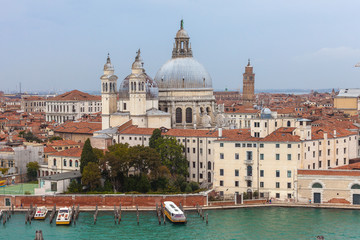 Naklejka premium Aerial view of Basilica della Salute, Venice, Italy