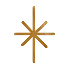 Celestial gold element for decoration and clipart on the white isolated background.