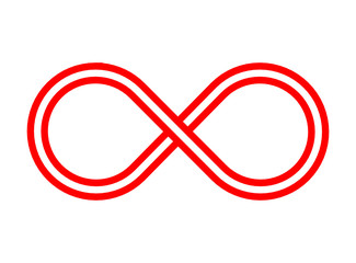 The Infinite Loop red Icon   is on a white background.abstract.logo