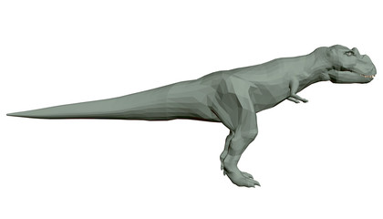 Obraz na płótnie Canvas Polygonal green dinosaur. Side view. 3D. Vector illustration.