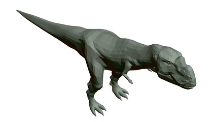 Obraz na płótnie Canvas Polygonal green dinosaur. View isometric. 3D. Vector illustration.