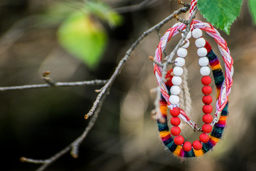 Handmaded bracelet on branch