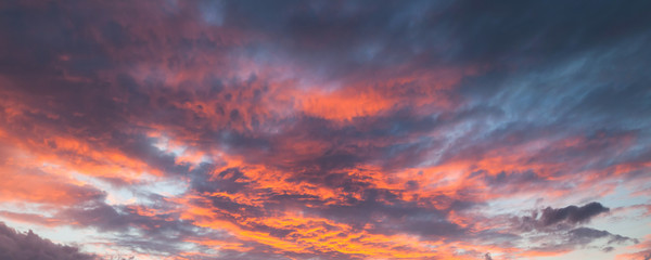 Colorful cloudy sky at sunrise