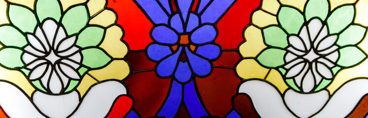 Detail of a stained glass window