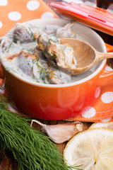 turkish traditional tripe soup; iskembe corbasi and offal soup
