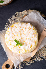 a simple quark coconut cake from the tin