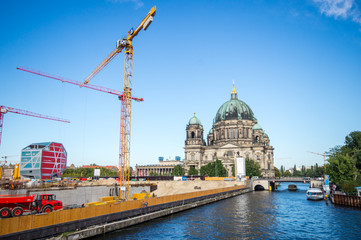 BERLIN, GERMANY - SEPTEMBER 17:  Panoramic view of the Berlin Cathedral on September 17, 2013 in...
