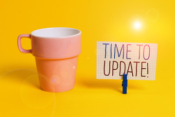 Word writing text Time To Update. Business photo showcasing act updating something someone or...