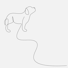 Cute puppy one line drawing, vector illustration