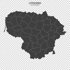 political map of Lithuania isolated on transparent background