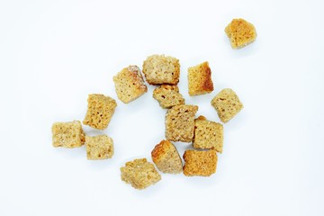 Rye crackers located on a white background