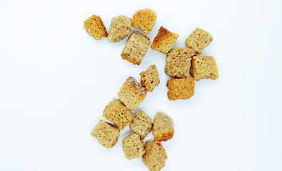 Rye crackers located on a white background