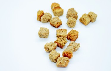 Rye crackers located on a white background