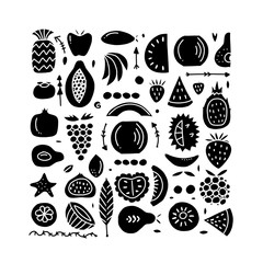 Fruits collection, creative background for your design