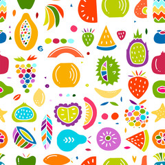 Fruits collection, creative seamless background for your design